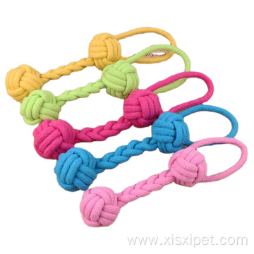 Candy Color Cotton Rope Molar Chewing Dog Toy